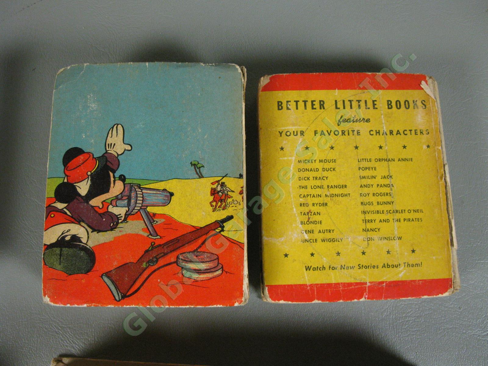 12 Vtg Mickey Mouse Big/Better Little Books Lot Bat Bandit Dude Ranch Detective 12
