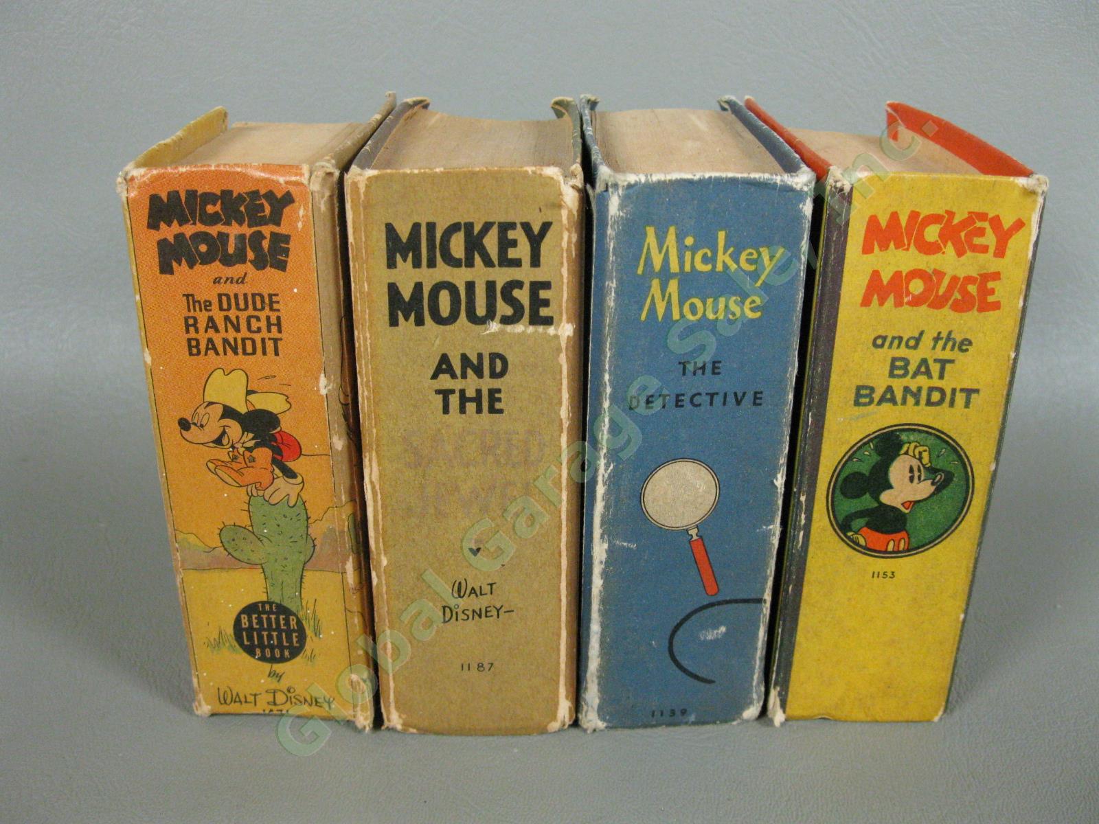12 Vtg Mickey Mouse Big/Better Little Books Lot Bat Bandit Dude Ranch Detective 13