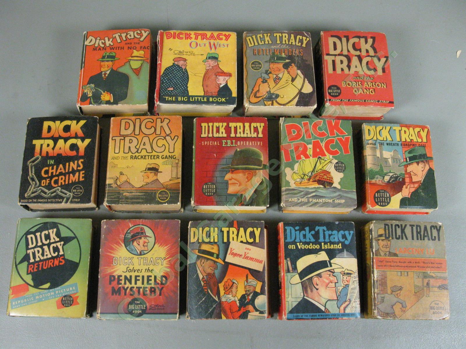 Vtg 14 Dick Tracy Big/Better Little Books Lot Penfield Mystery Voodoo Island +NR