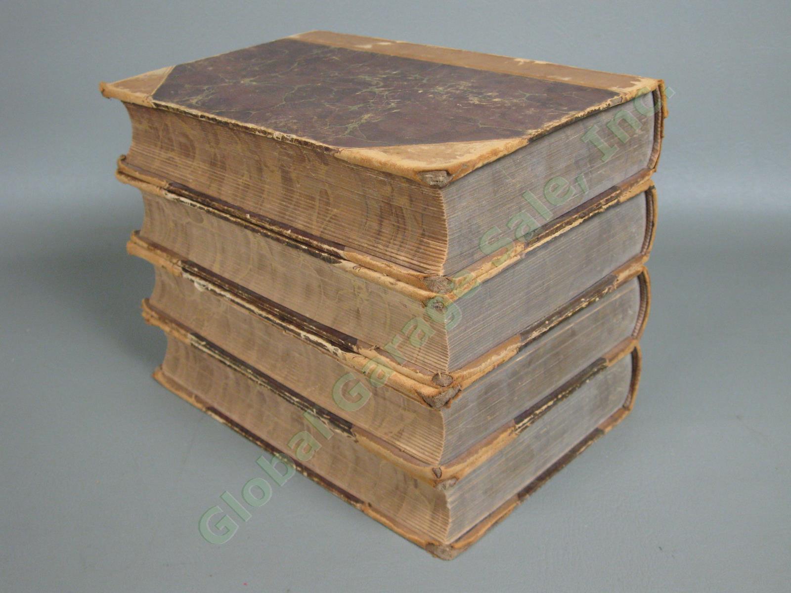 Rare Antique 1885 Memoirs of Napoleon 4 Volume Book Set Leather Bourrienne NR! 3