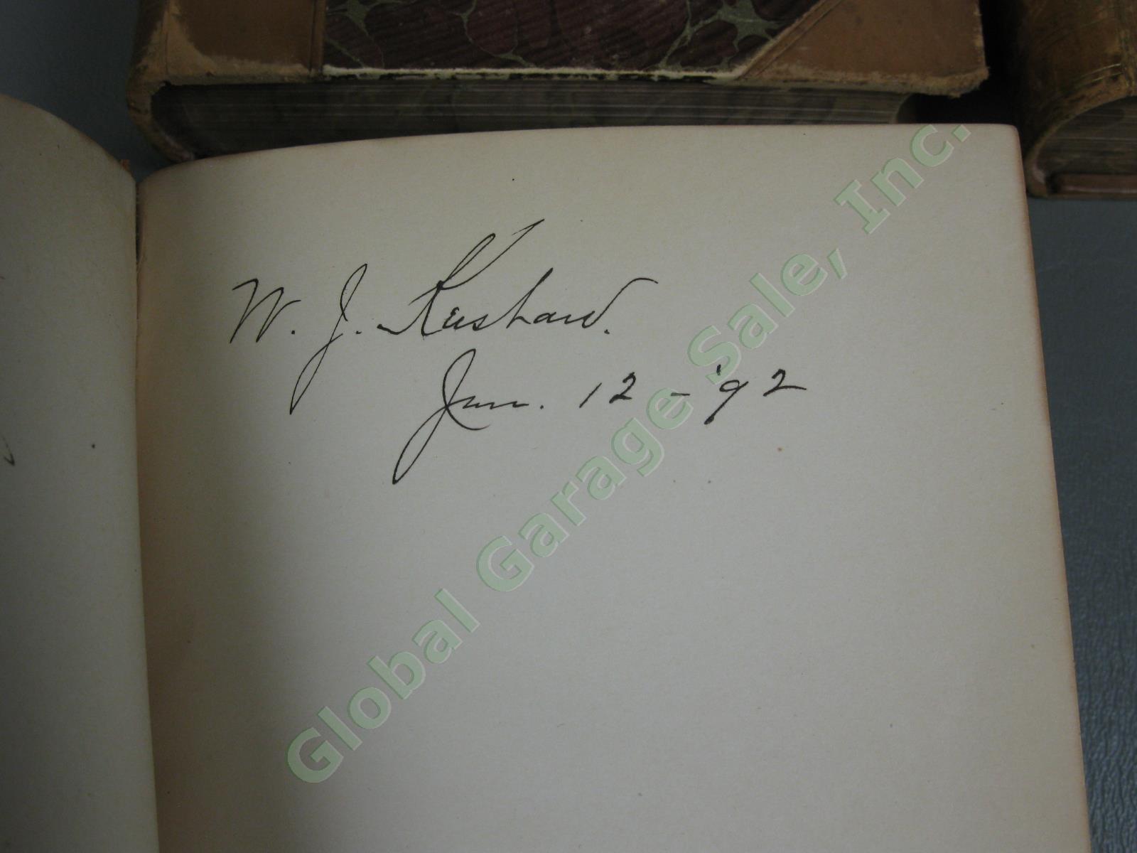 Rare Antique 1885 Memoirs of Napoleon 4 Volume Book Set Leather Bourrienne NR! 6