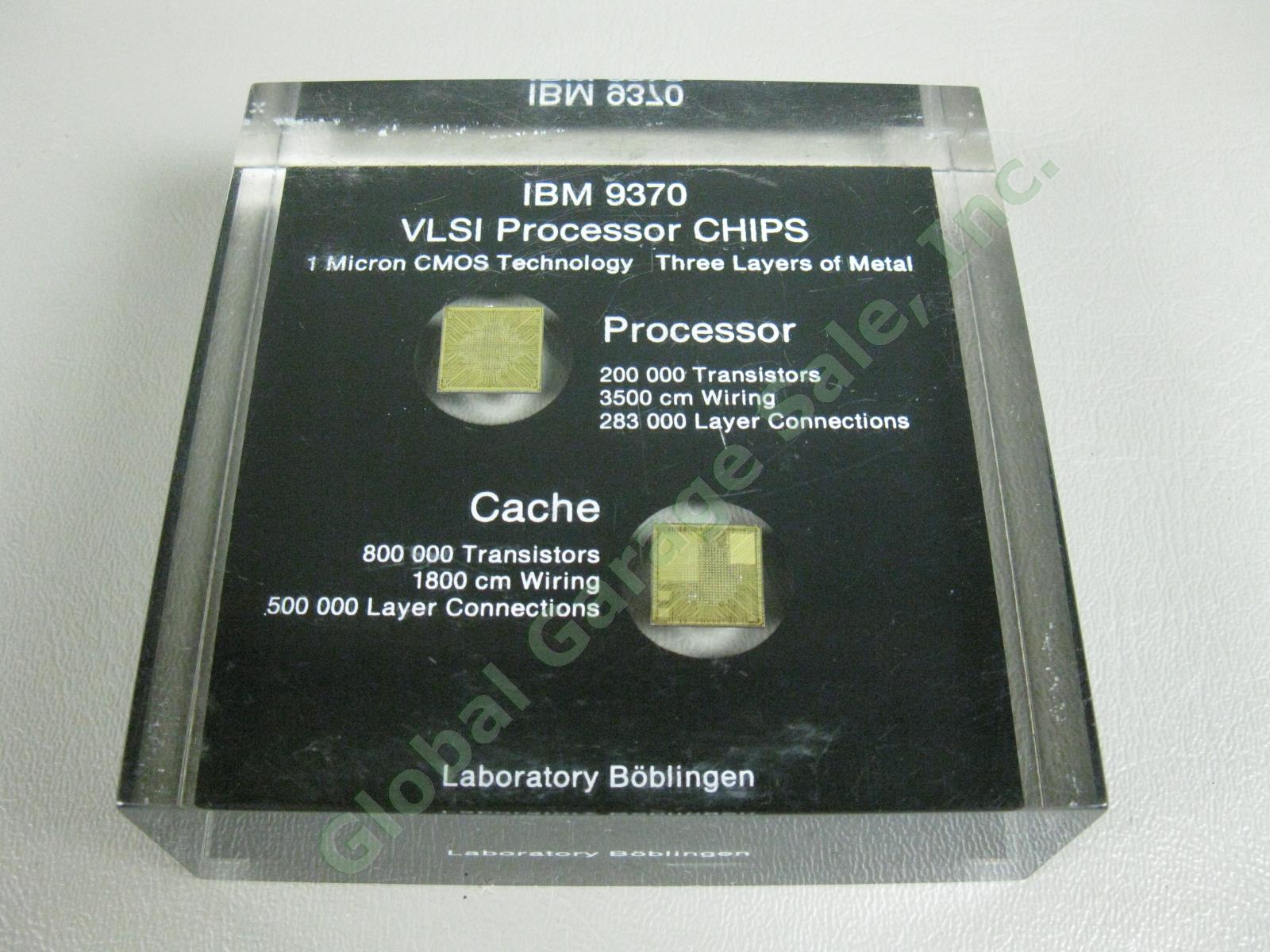 Vintage IBM Lucite Embedded Computer Chip PAPERWEIGHT 9370 VLSI Processor Cache