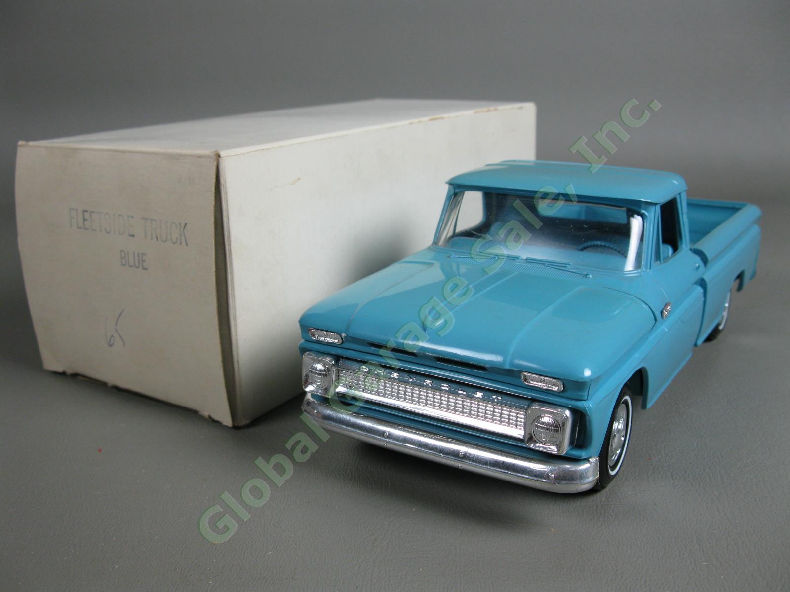 VINTAGE 1965 Chevrolet Fleetside C10 Pickup Truck Blue Dealer Promo Model Car NR