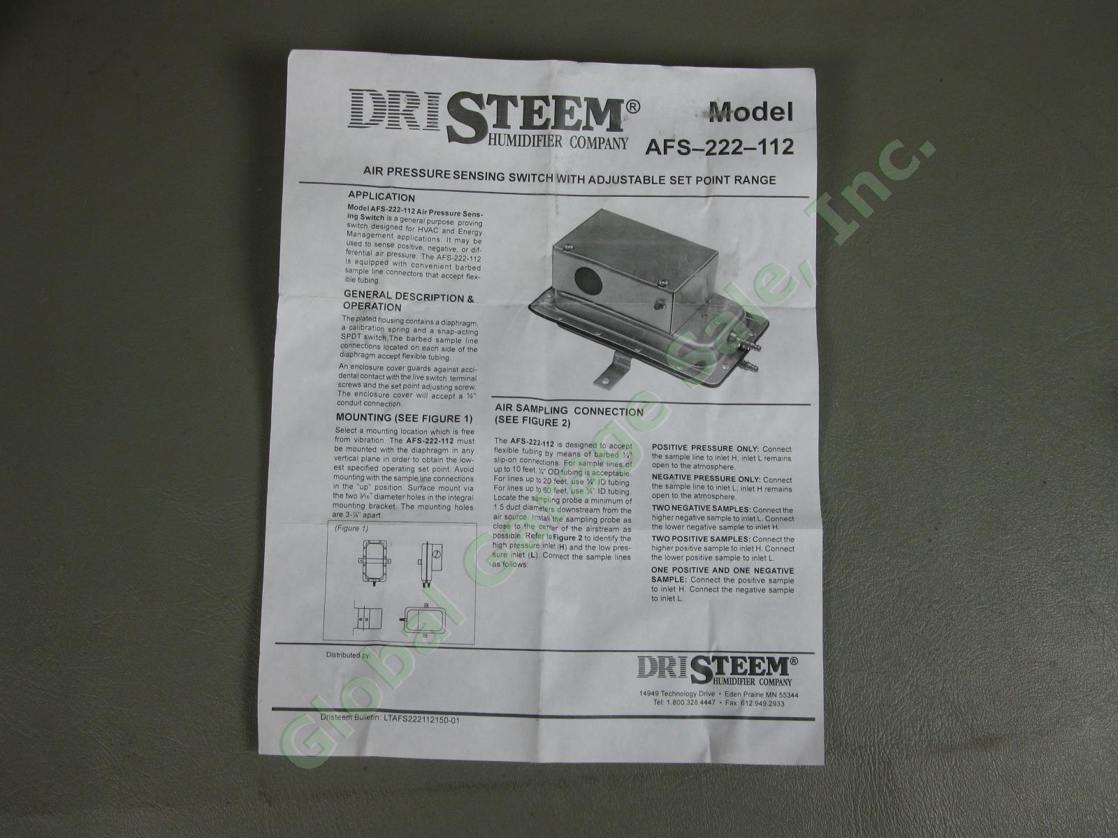 4 AFS-222-112 Pressure Sensing Switch LOT Dri Steem Cleveland Controls w/ Probe 4