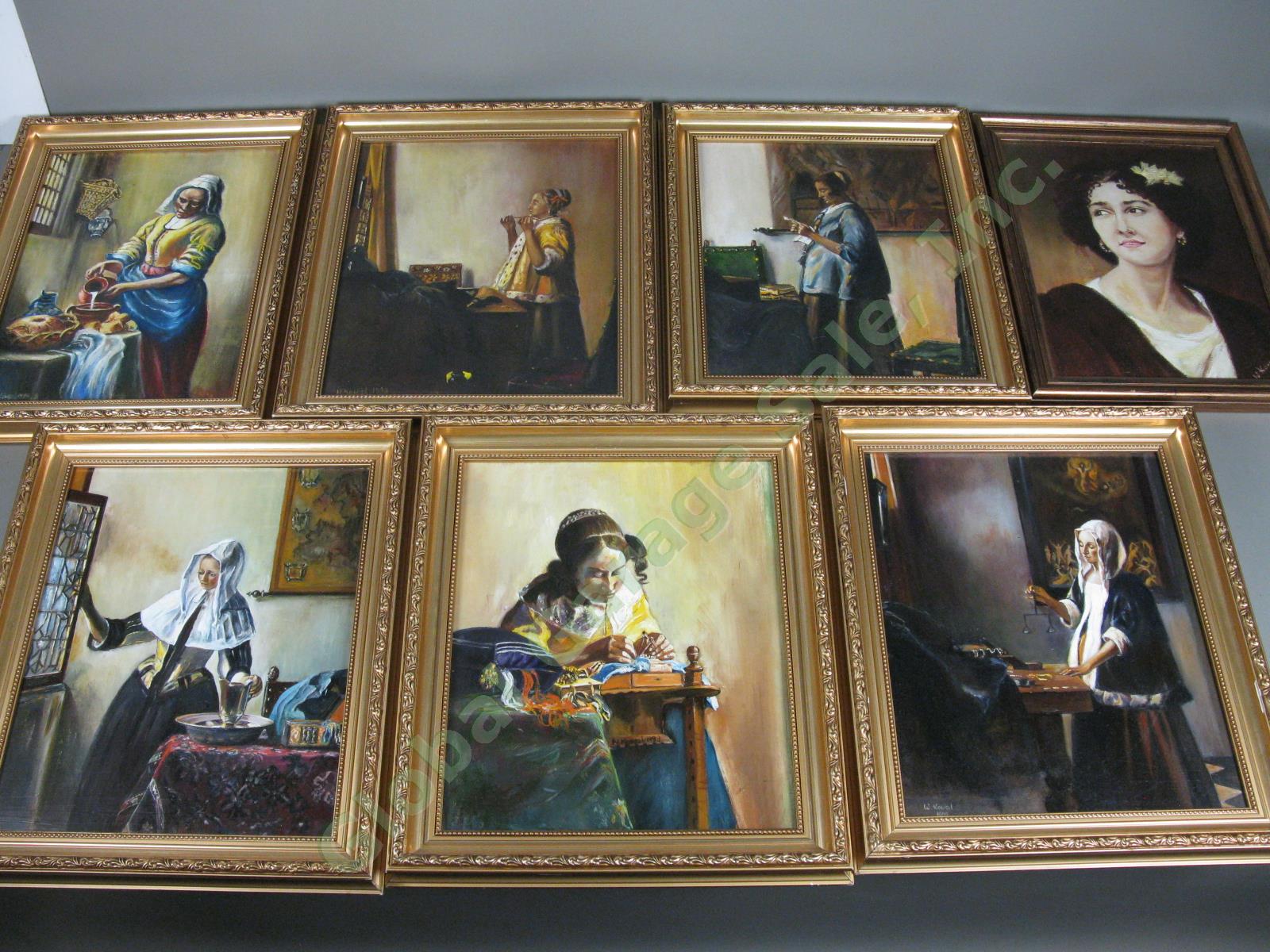 7 W Kowal Signed Vintage Original Polish Oil Paintings Lot After Vermeer + NR!