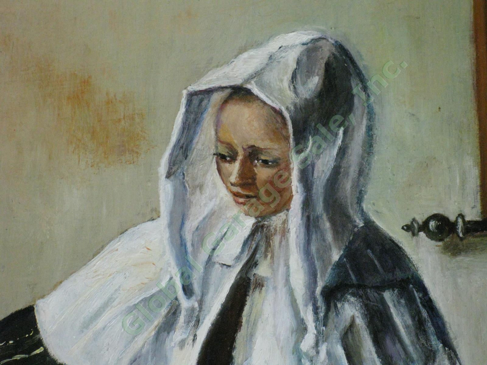 7 W Kowal Signed Vintage Original Polish Oil Paintings Lot After Vermeer + NR! 8
