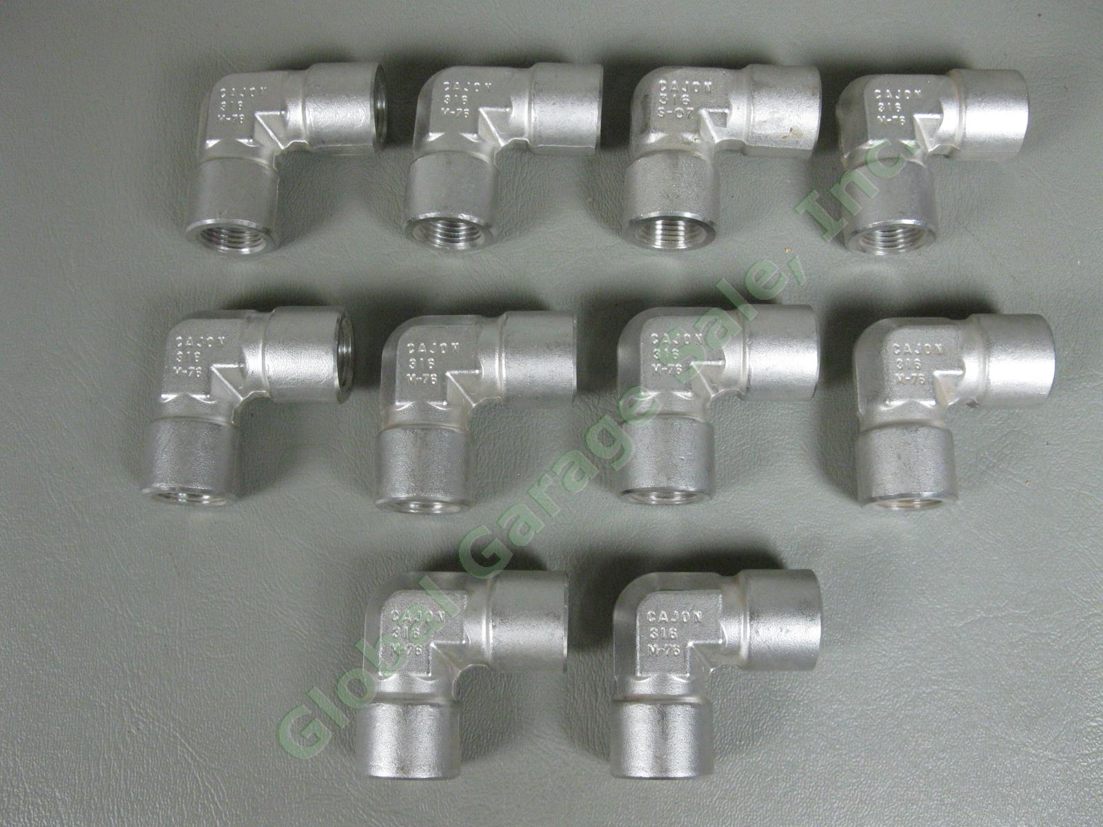 10 Cajun-316 3/8" Female 90° Degree Stainless Steel Elbow Lot SS M-76 Fitting NR