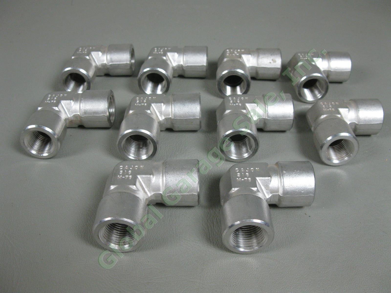 10 Cajun-316 3/8" Female 90° Degree Stainless Steel Elbow Lot SS M-76 Fitting NR 1