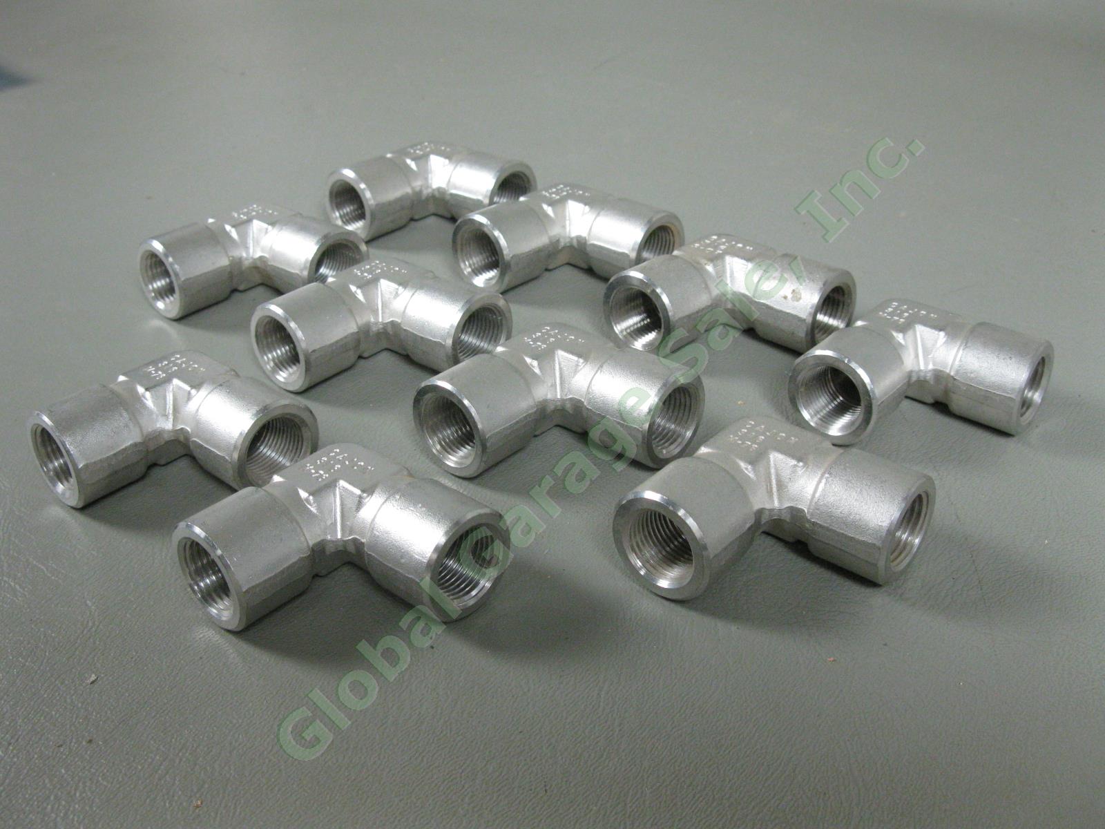 10 Cajun-316 3/8" Female 90° Degree Stainless Steel Elbow Lot SS M-76 Fitting NR 2