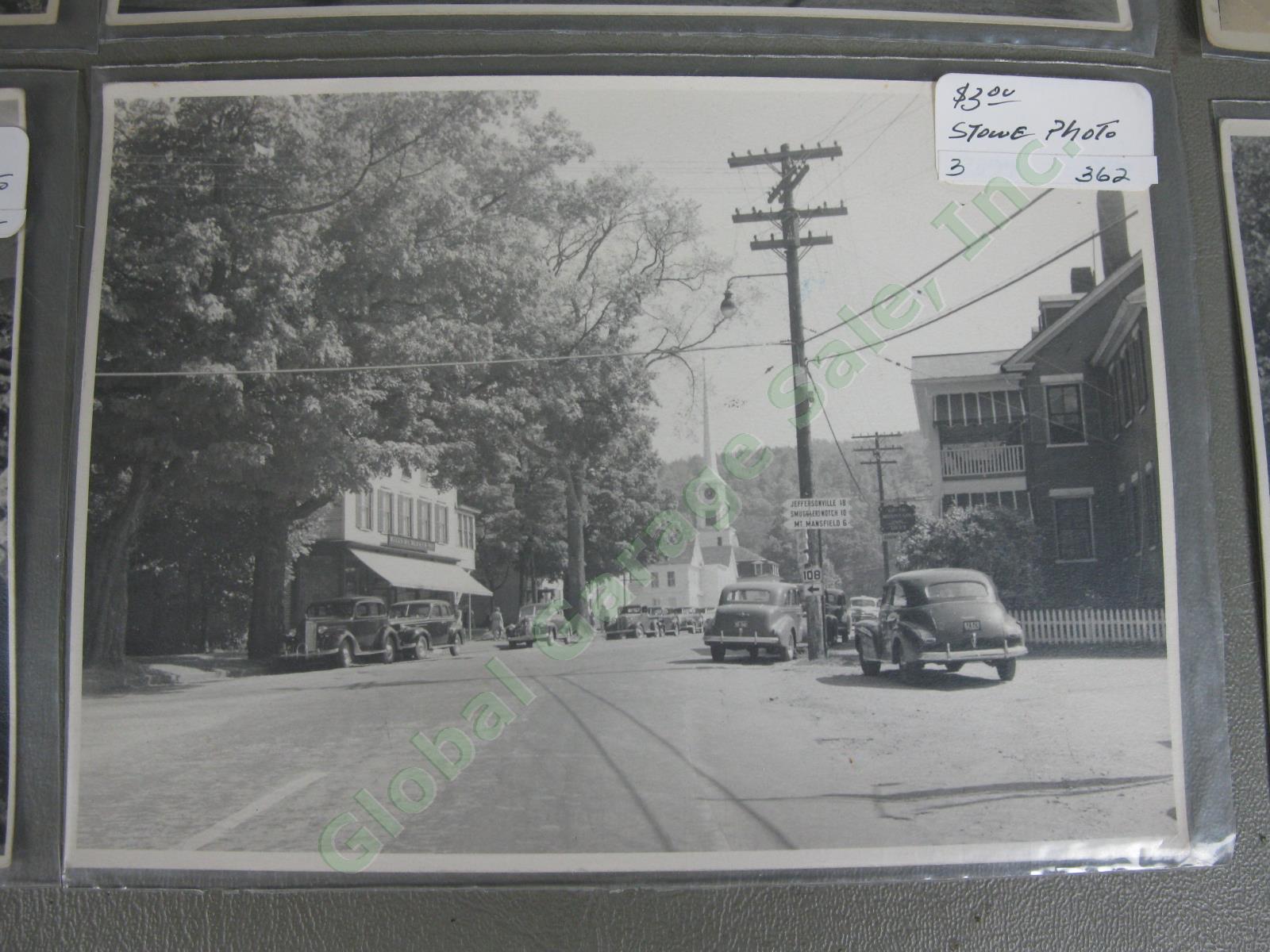 12 Antique 1940s Stowe Vermont Photo LOT Mountain Chair Lift Main St Cars People 3