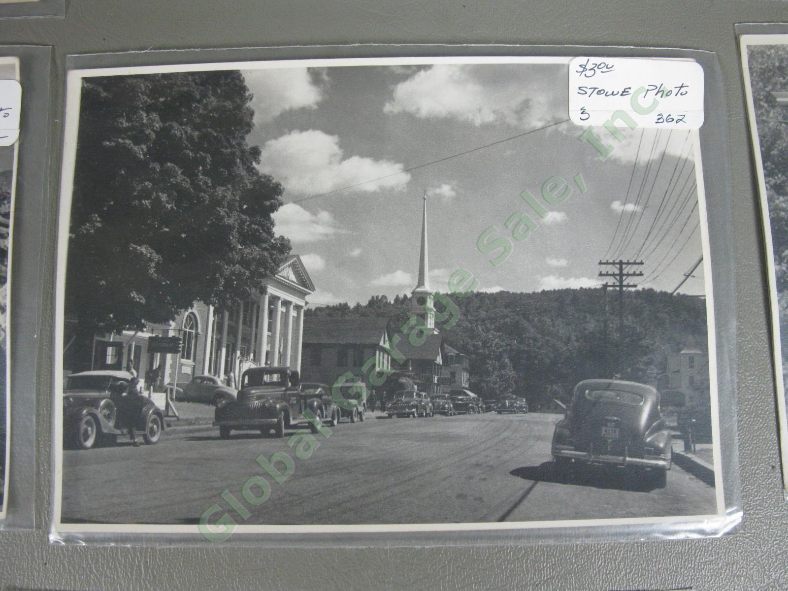 12 Antique 1940s Stowe Vermont Photo LOT Mountain Chair Lift Main St Cars People 4