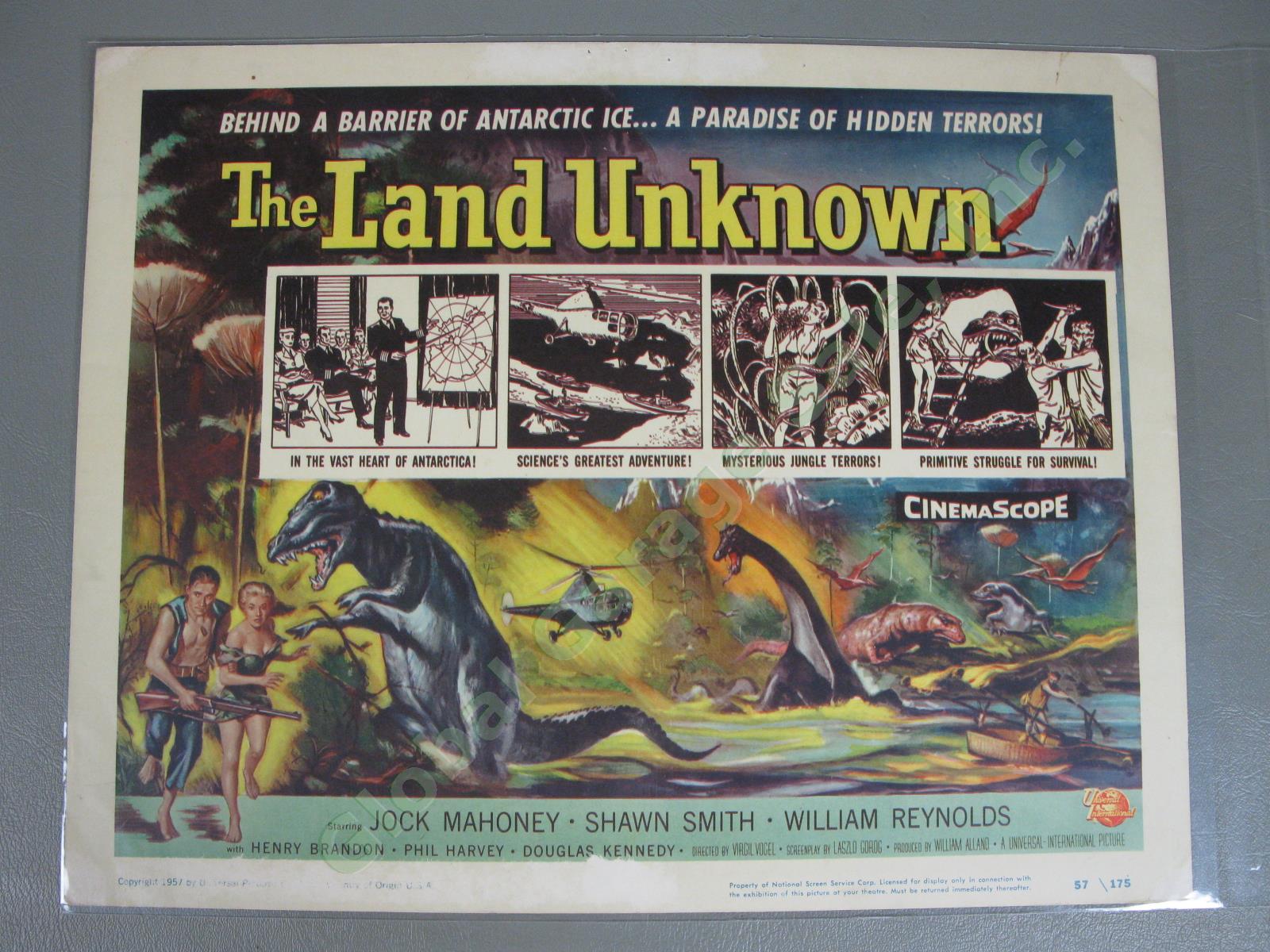 2 Original 1957 The Land Unknown Lobby Title Cards Fantasy Sci-Fi 11"x14" Poster 1