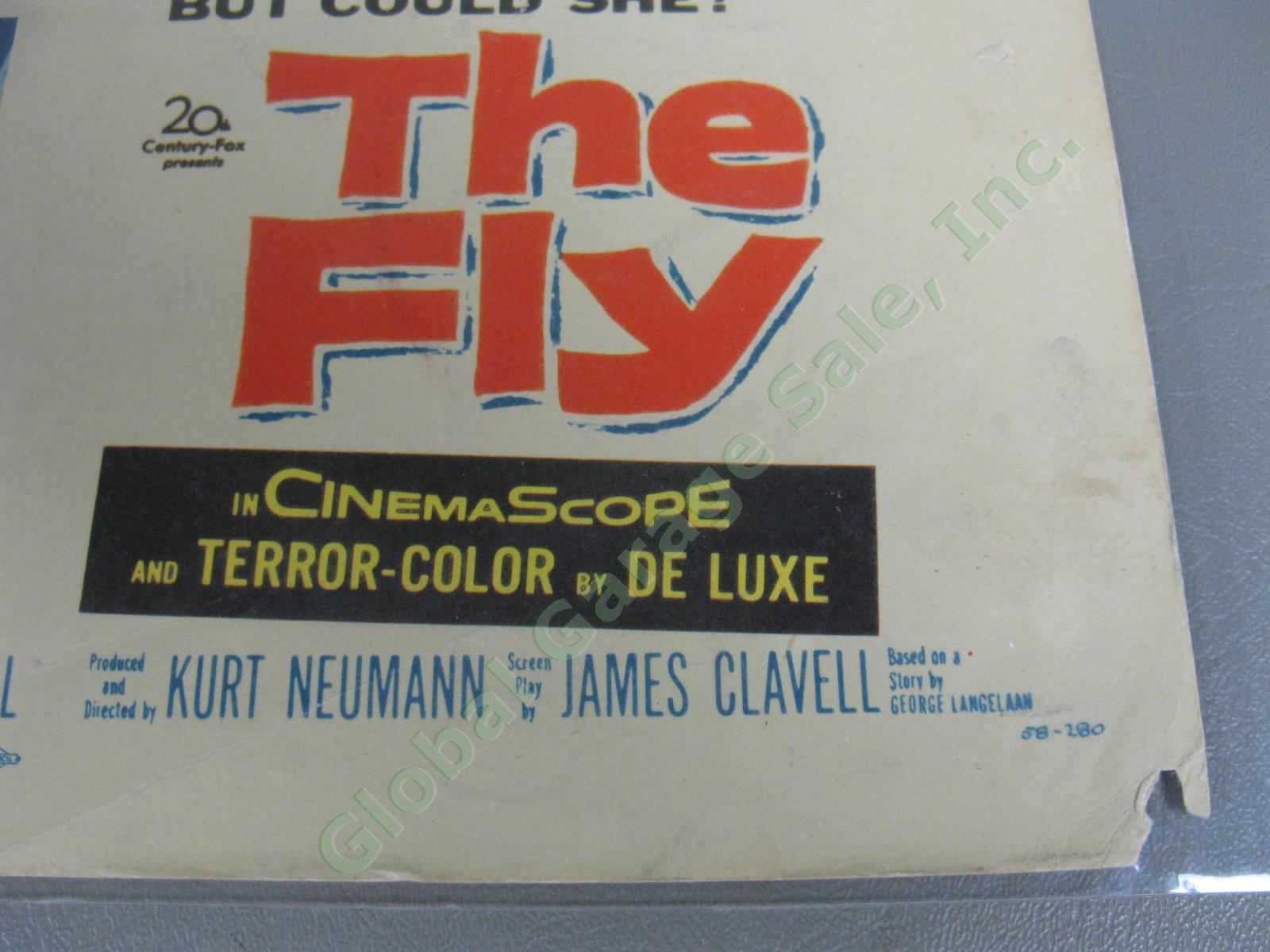 2 Original 1958 The Fly Lobby Title Cards #1+5 Sci-Fi Horror 11"x14" Poster NR 3