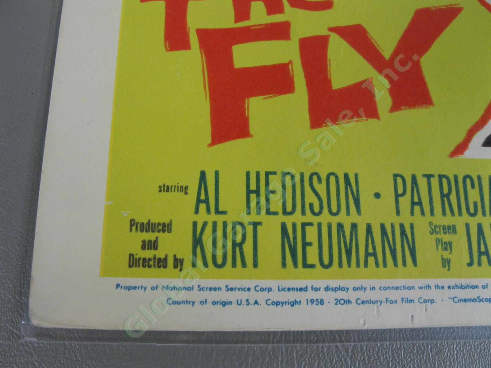 2 Original 1958 The Fly Lobby Title Cards #1+5 Sci-Fi Horror 11"x14" Poster NR 7