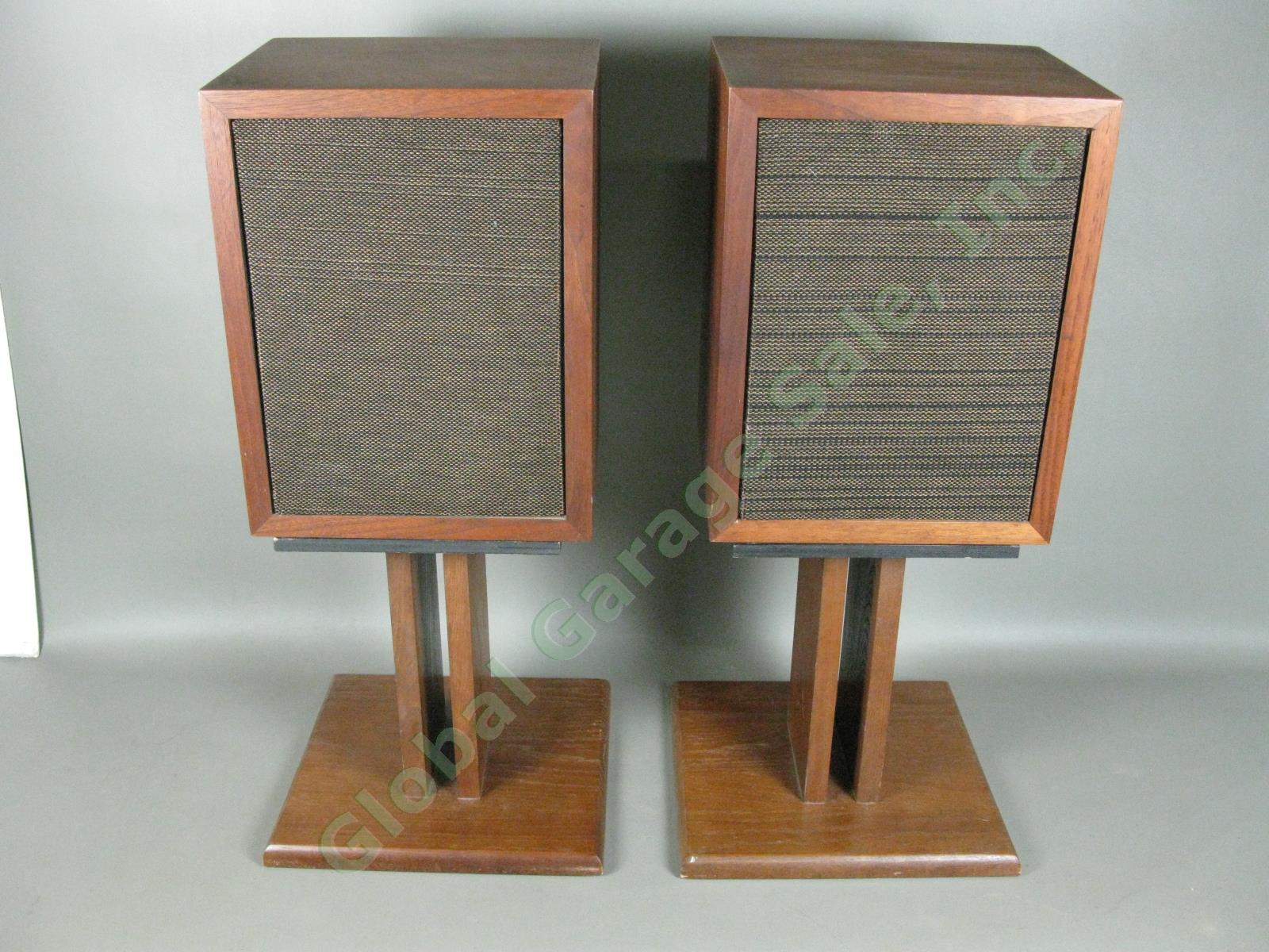 Vintage Pair EPI Epicure M50 Walnut Cabinet Bookshelf Speakers + Stands 12973/4