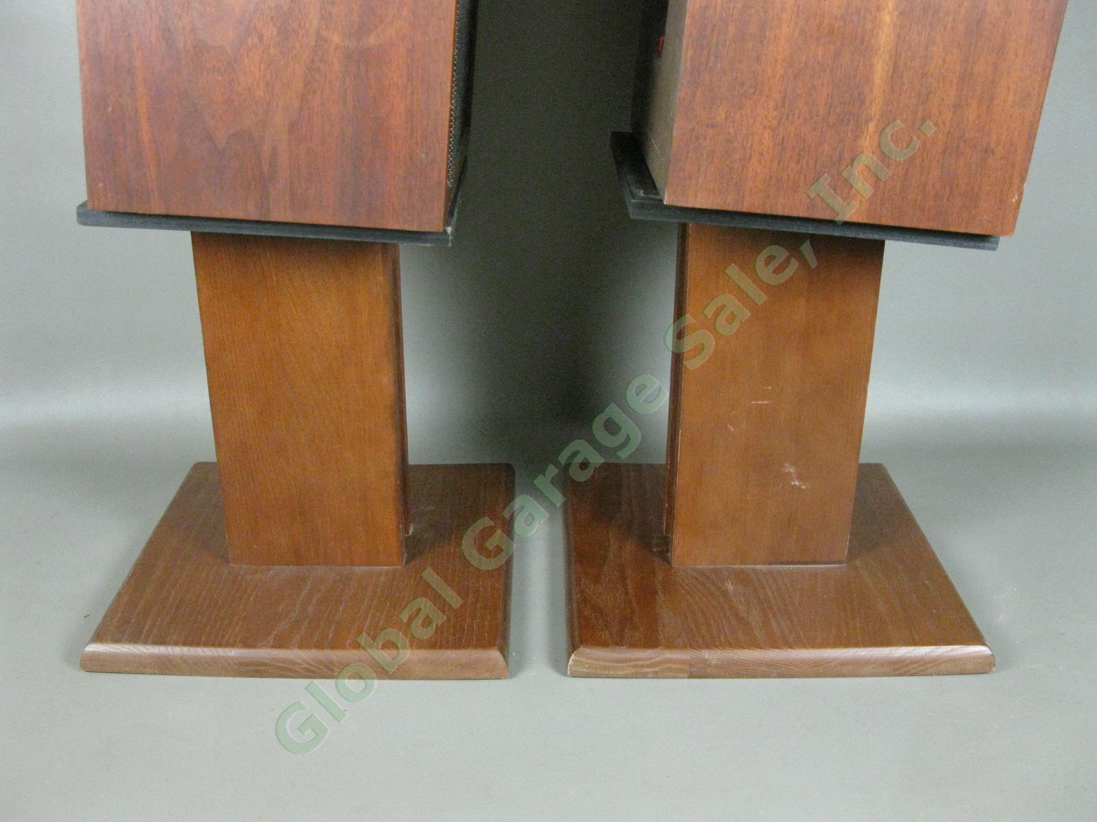 Vintage Pair EPI Epicure M50 Walnut Cabinet Bookshelf Speakers + Stands 12973/4 4