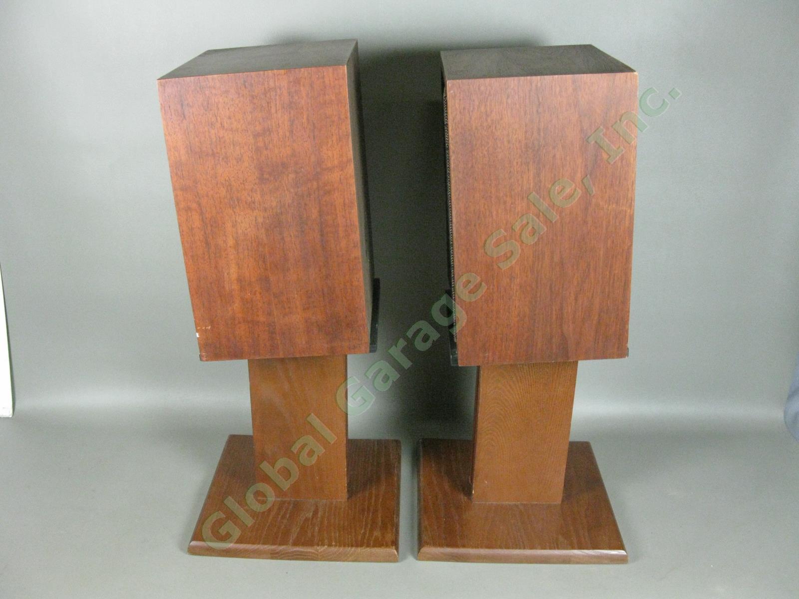 Vintage Pair EPI Epicure M50 Walnut Cabinet Bookshelf Speakers + Stands 12973/4 8