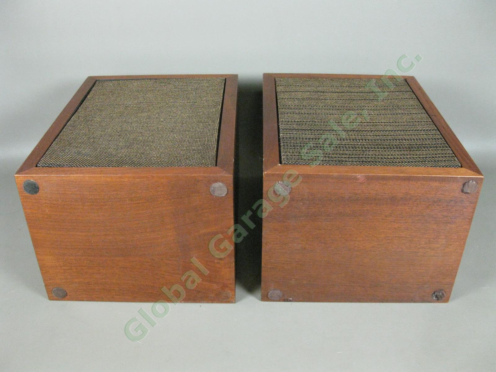 Vintage Pair EPI Epicure M50 Walnut Cabinet Bookshelf Speakers + Stands 12973/4 11