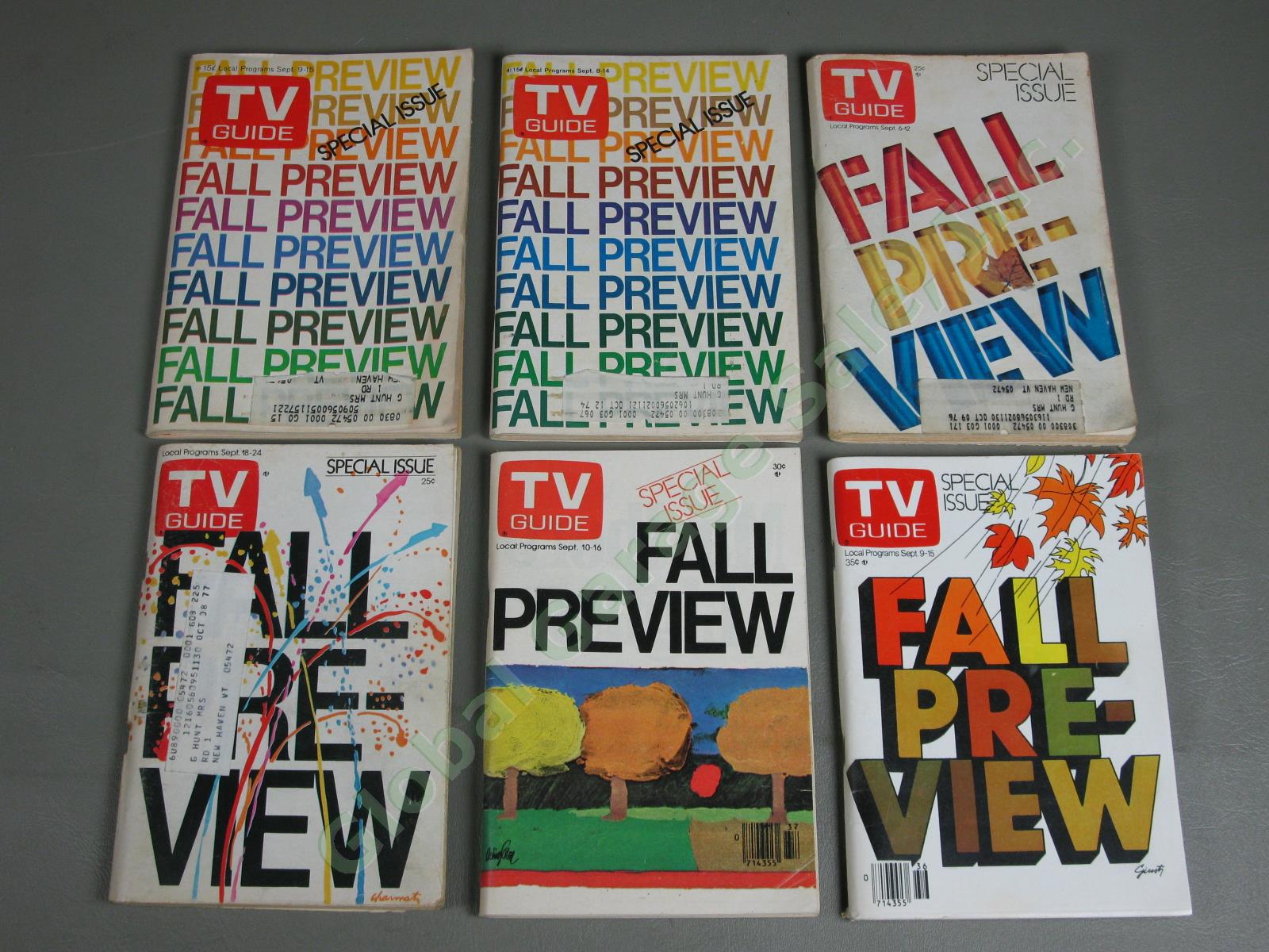 29 Vtg 1950s-90s Fall Preview TV Guide Show LOT Special Issue 1963-64 Edition NR 6