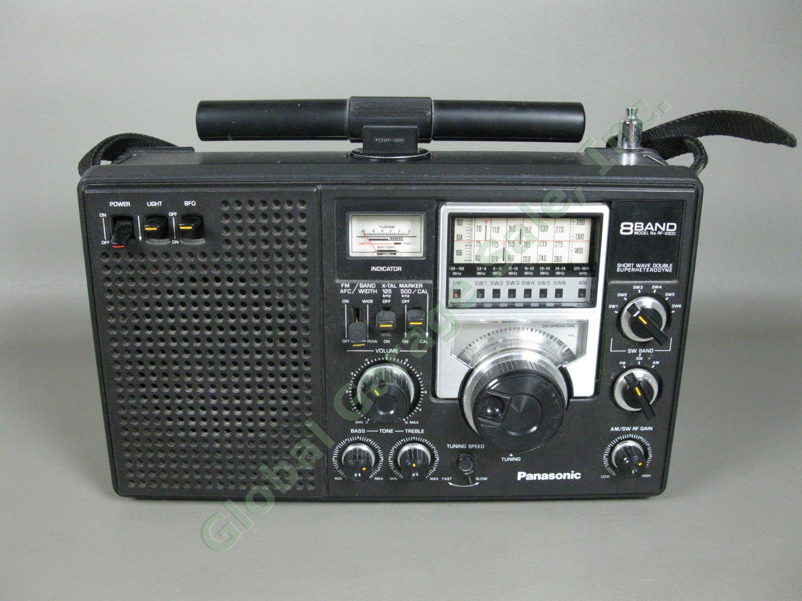 Panasonic RF2200 8-Band Short Wave AM FM Portable Radio Gyro Antenna Tested IWC