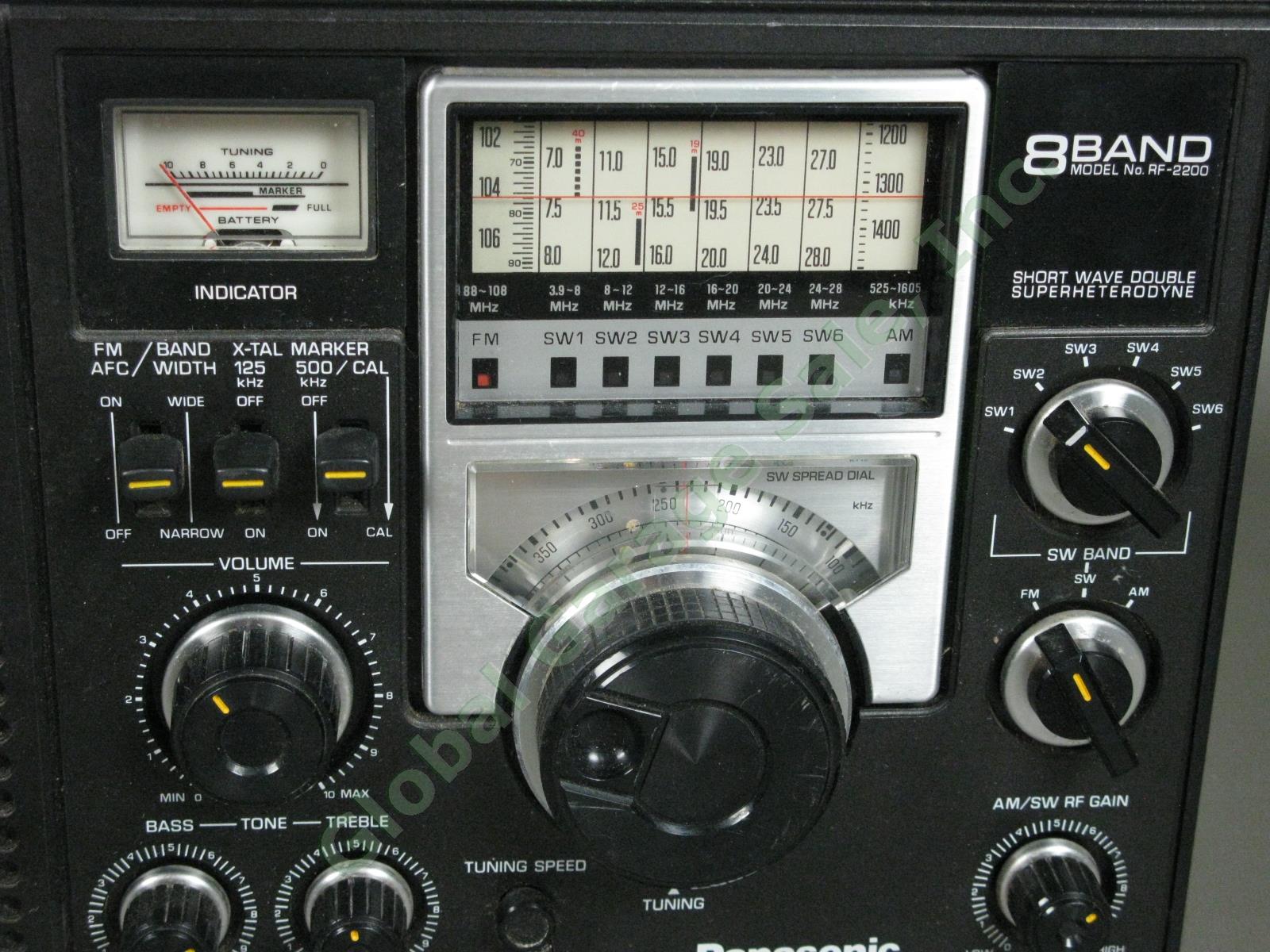 Panasonic RF2200 8-Band Short Wave AM FM Portable Radio Gyro Antenna Tested IWC 1