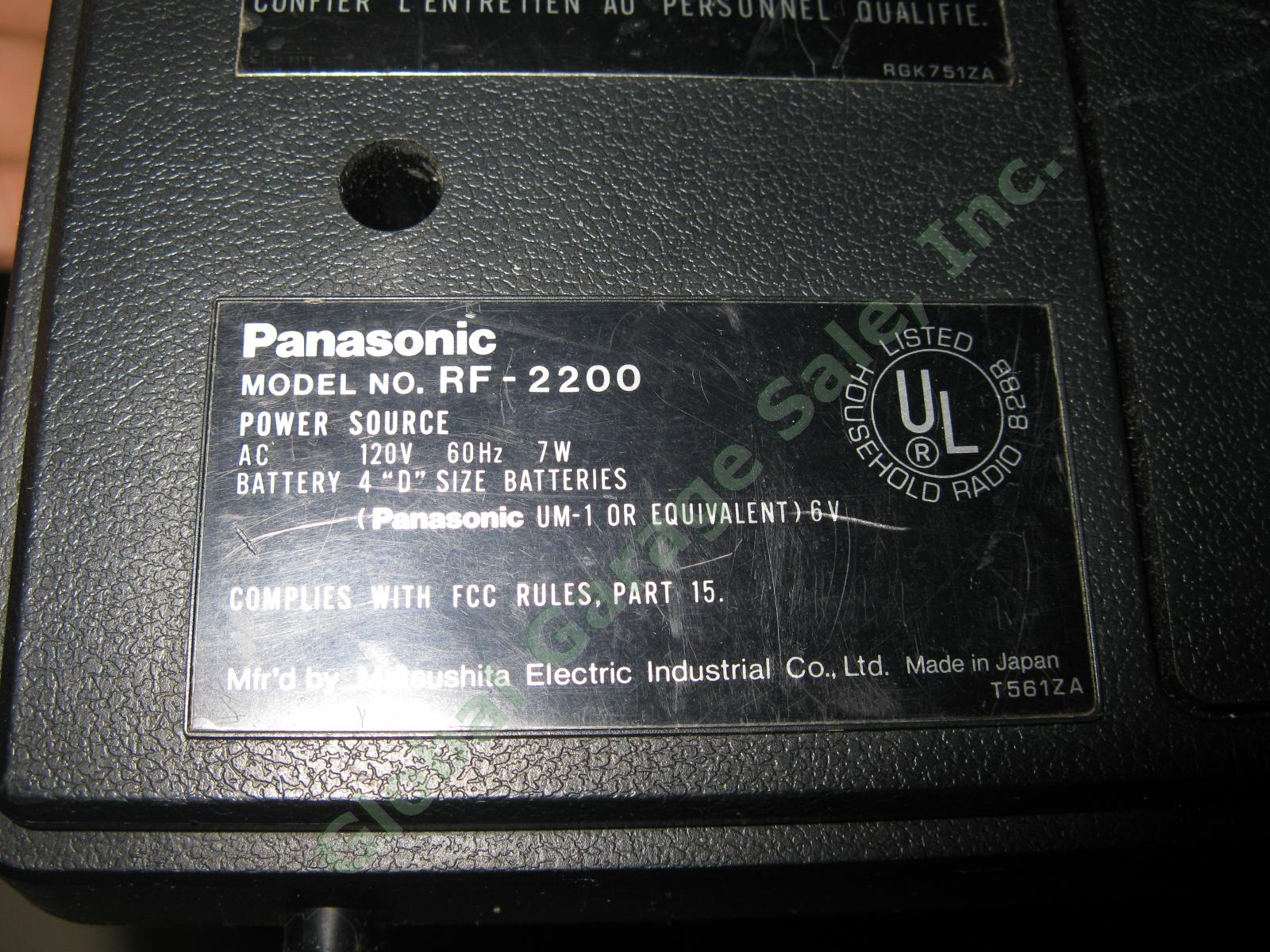 Panasonic RF2200 8-Band Short Wave AM FM Portable Radio Gyro Antenna Tested IWC 5