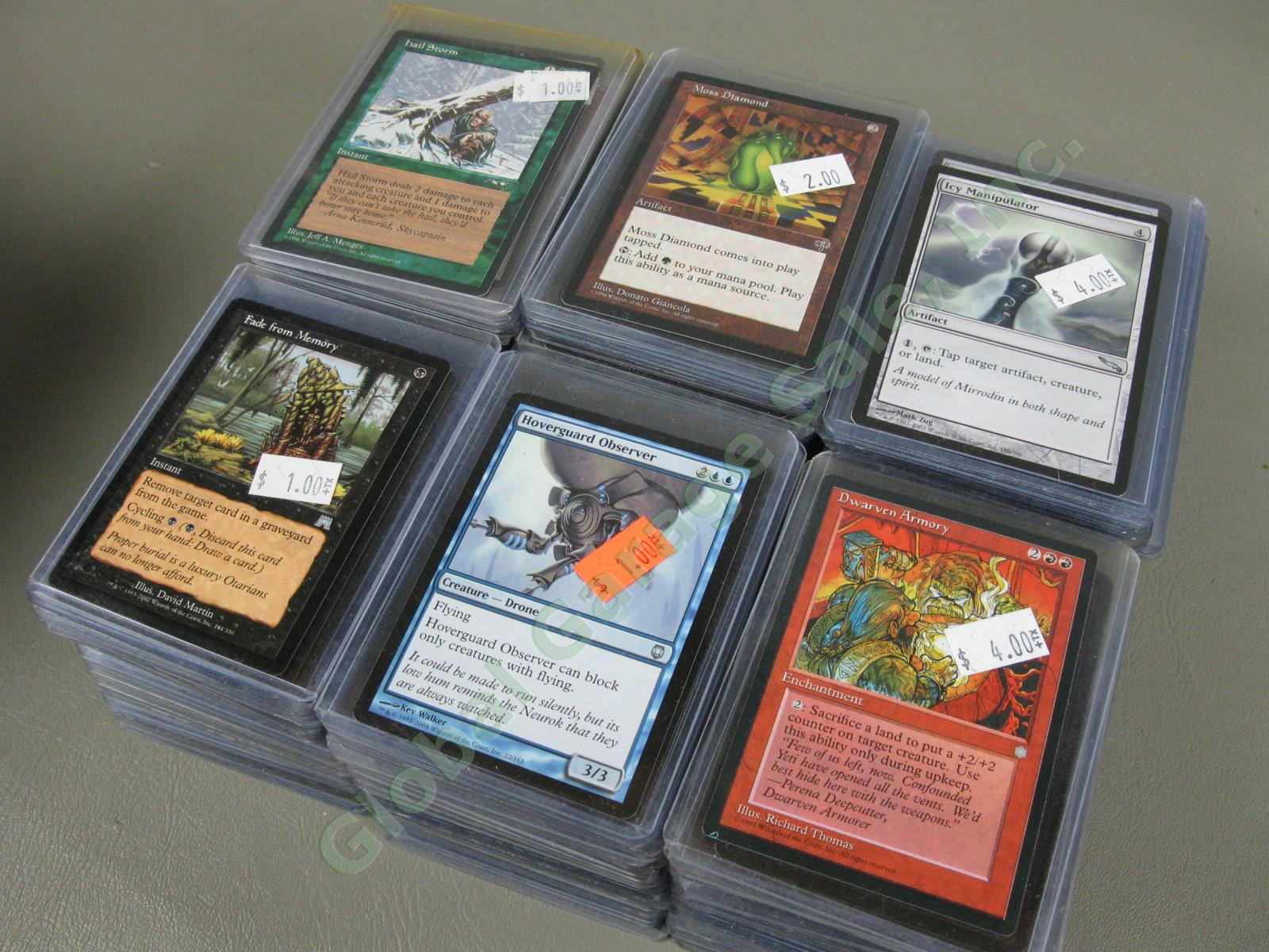 290+ HUGE Magic The Gathering Toploader Lot with Cards Hard Plastic Sleeves NR
