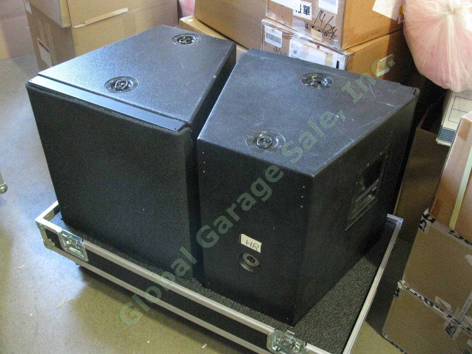 2 Meyer Sound MSL-2A PA Speakers 15" Drivers + Horns Custom Road Flight Case