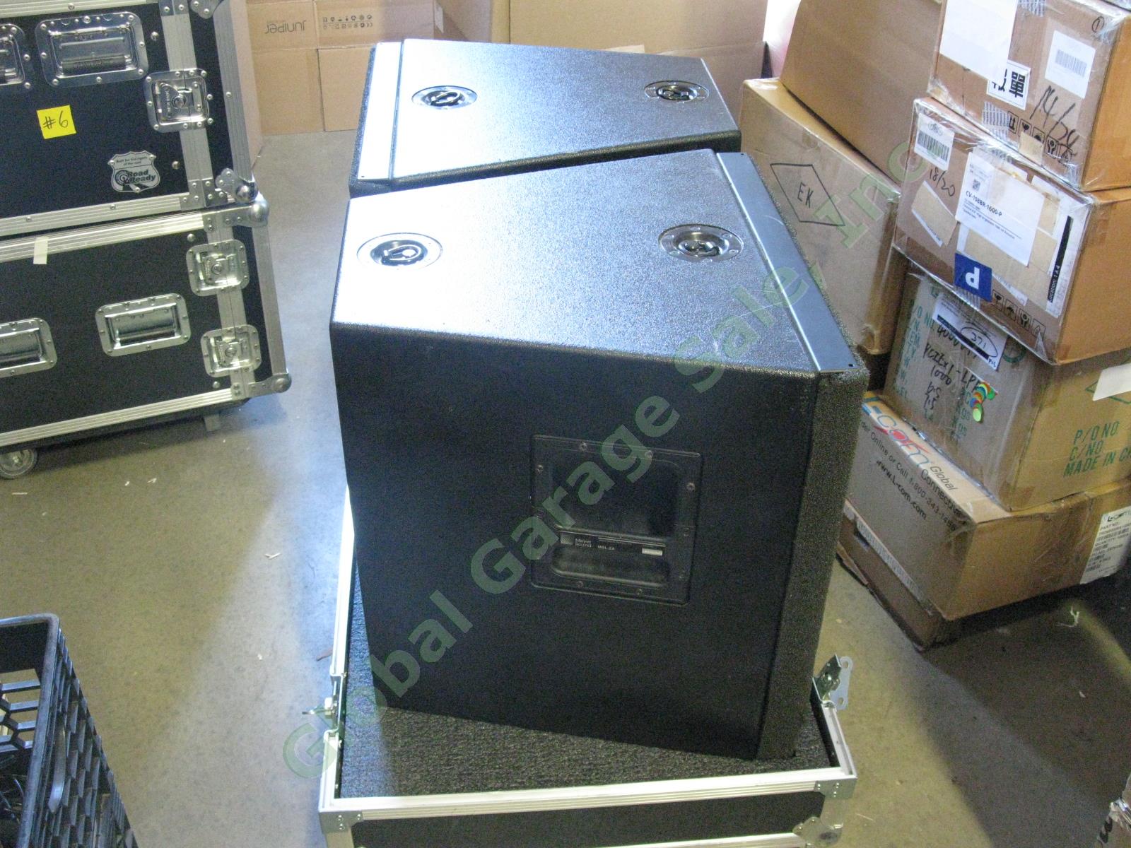 2 Meyer Sound MSL-2A PA Speakers 15" Drivers + Horns Custom Road Flight Case 1