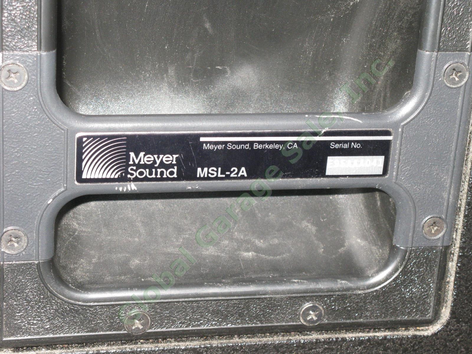 2 Meyer Sound MSL-2A PA Speakers 15" Drivers + Horns Custom Road Flight Case 4