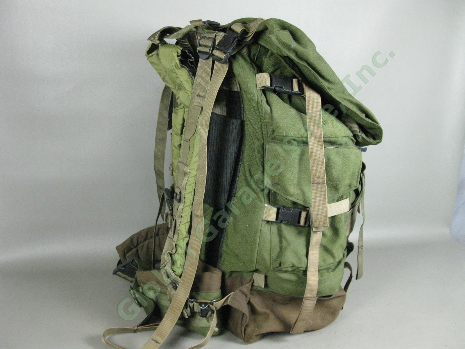 US Army Style Military Large Canvas Backpack Set 26" Steel Frame Padded Rucksack 2