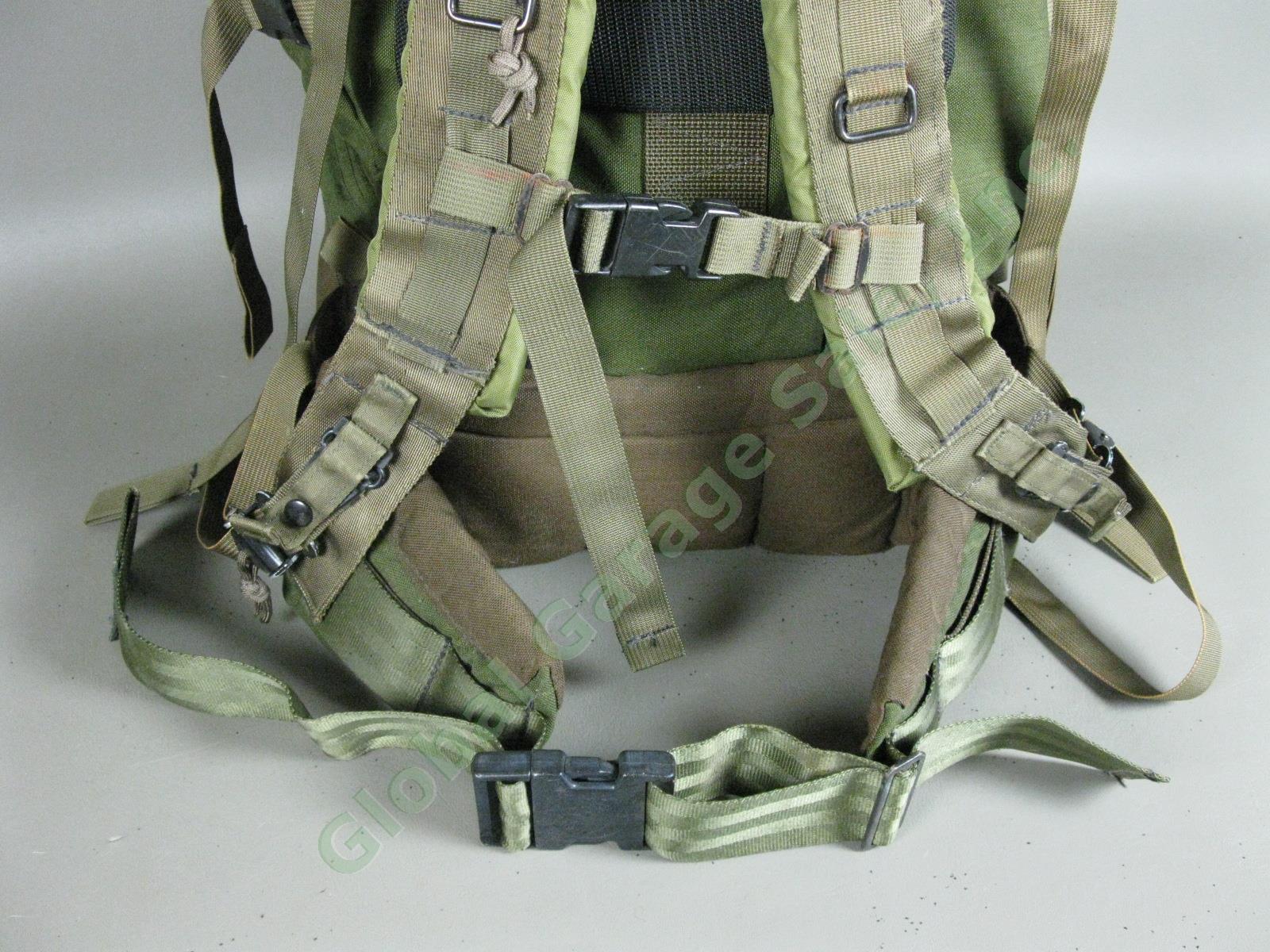 US Army Style Military Large Canvas Backpack Set 26" Steel Frame Padded Rucksack 4