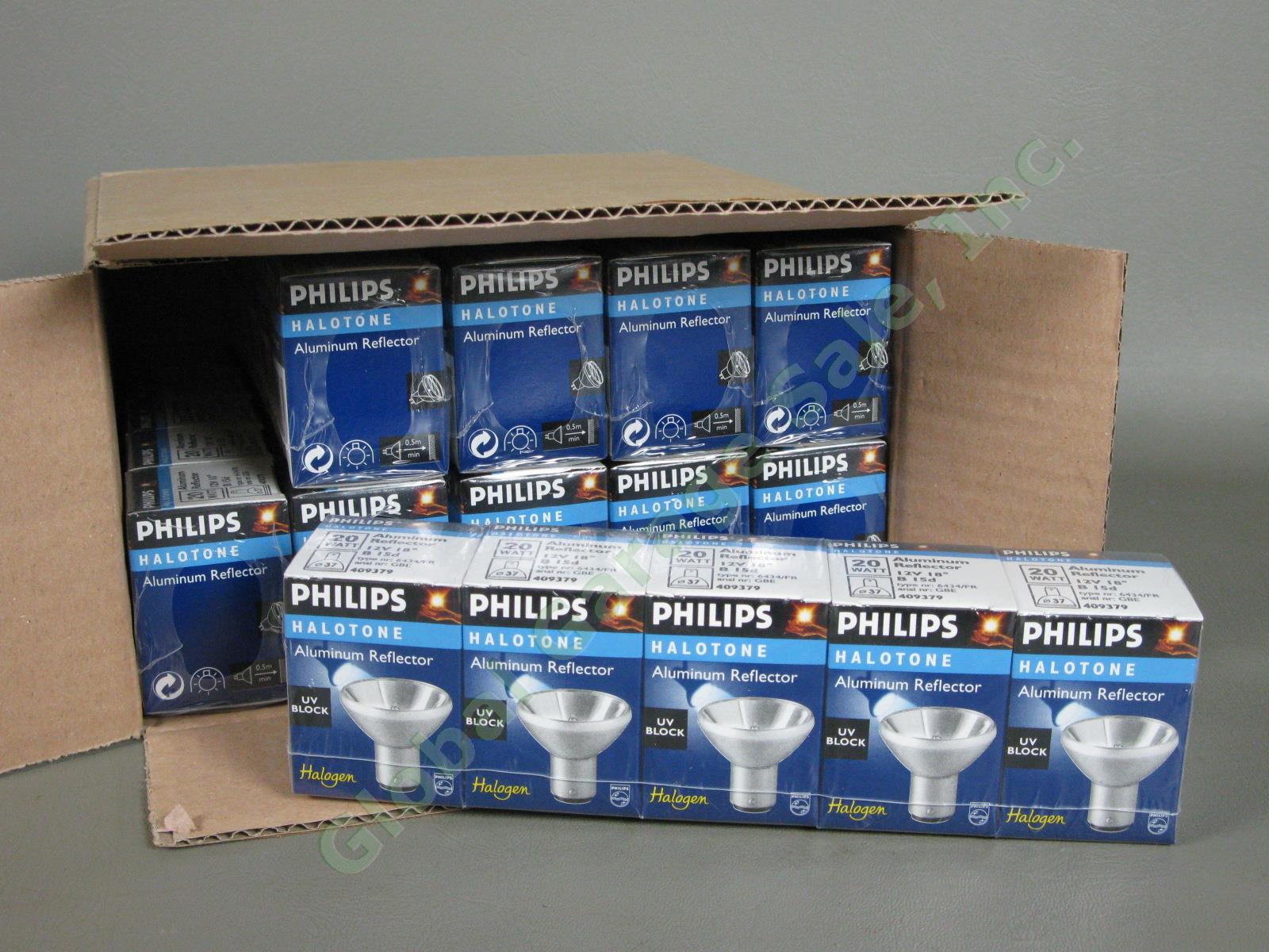 50 NEW Philips Halotone Light Bulb Lot 20w 12v UV Block 6434/FR Frosted 18° NR