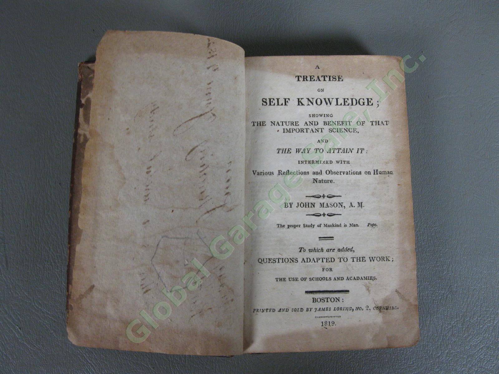 Antique 1800s Freemason Book Lot Masonic Monitor & Treatise On Self Knowledge NR 4