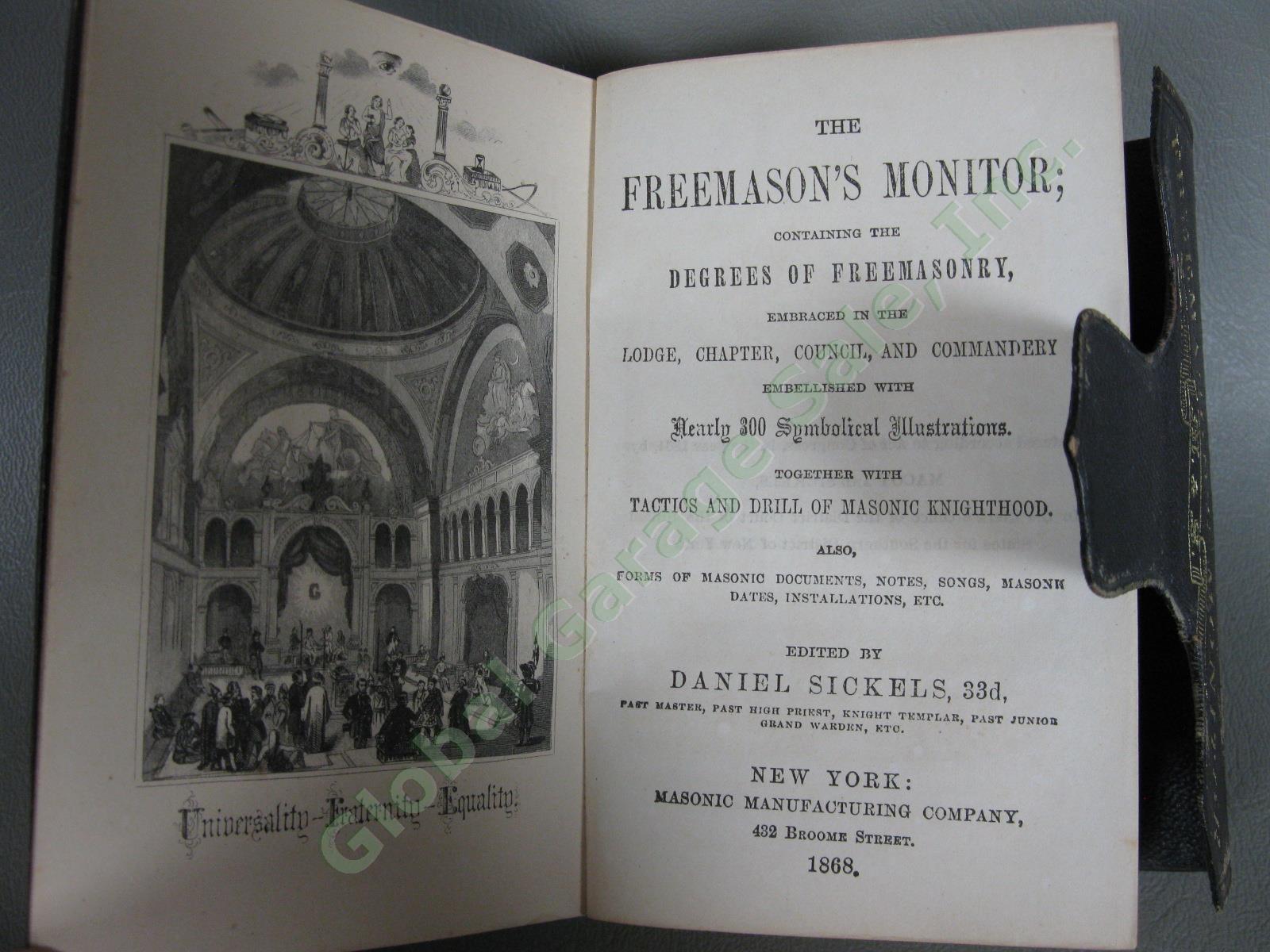 Antique 1800s Freemason Book Lot Masonic Monitor & Treatise On Self Knowledge NR 6