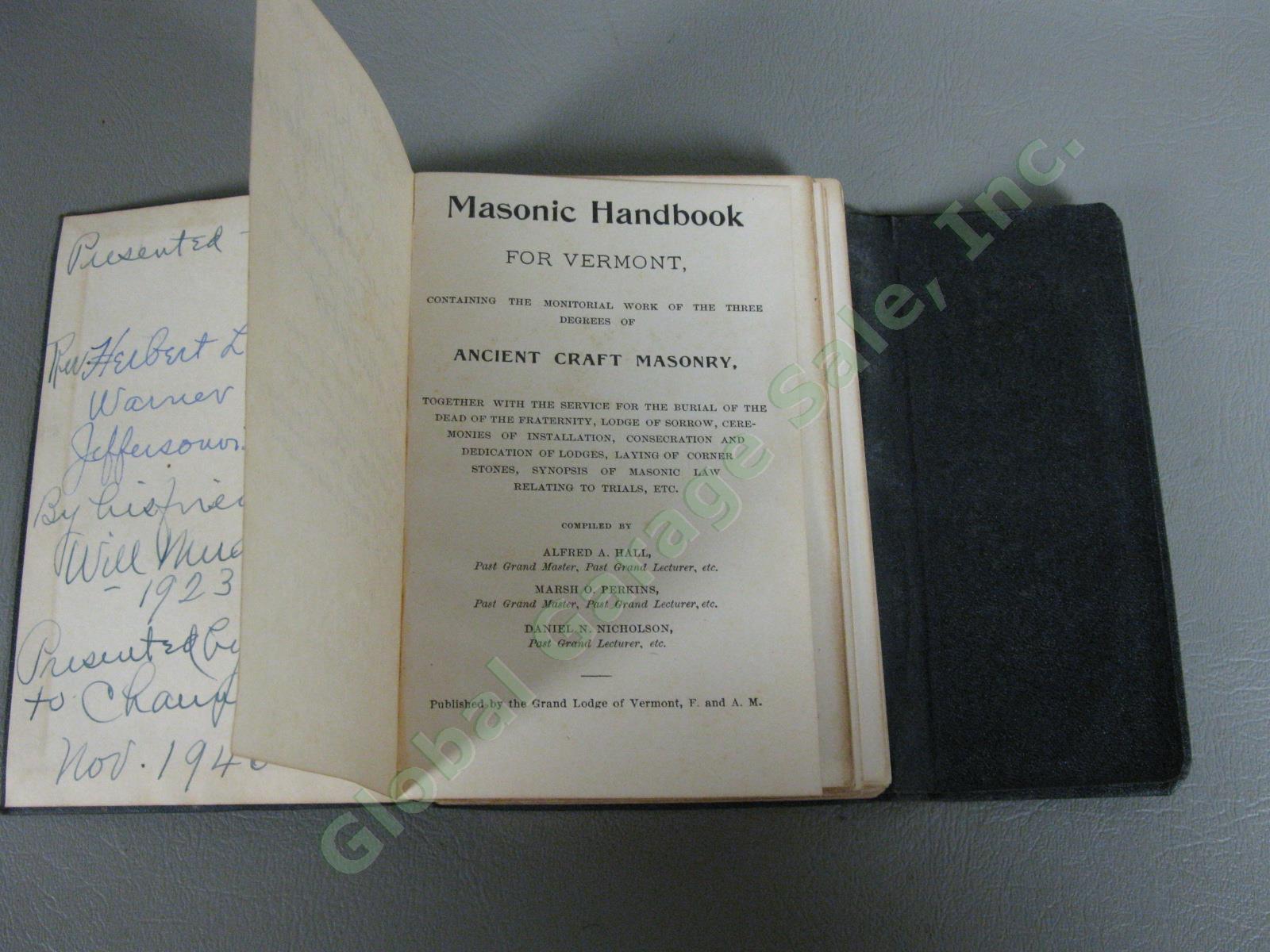 Antique 1800s Freemason Book Lot Masonic Monitor & Treatise On Self Knowledge NR 9