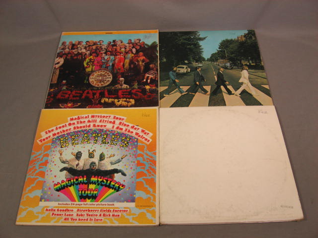 9 Vintage Beatles LP Record Albums Lot White Sgt Pepper 1