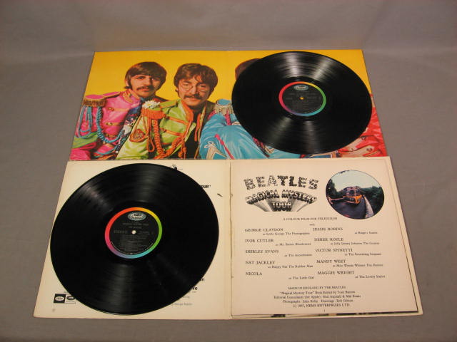 9 Vintage Beatles LP Record Albums Lot White Sgt Pepper 4