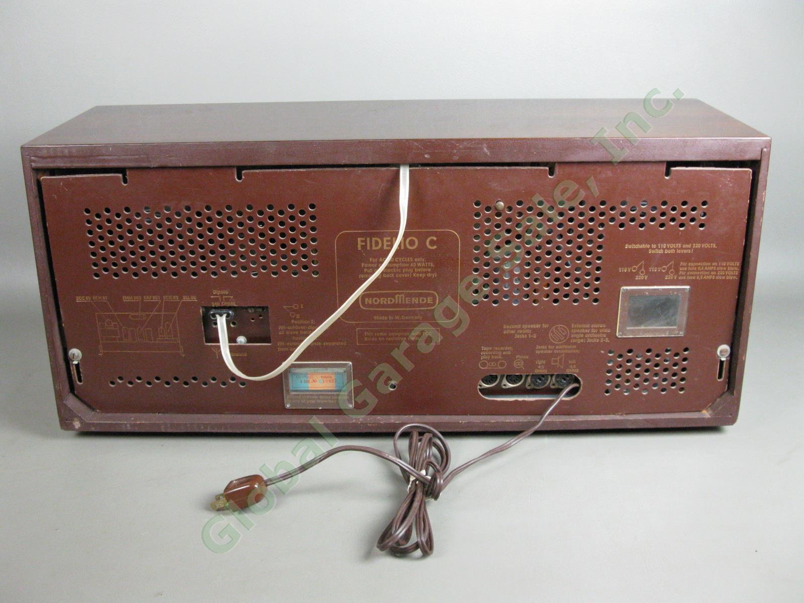 Vintage Nordmende Fidelio C Tube Radio Multiband AM/FM/Shortwave Tested DNW NR 2