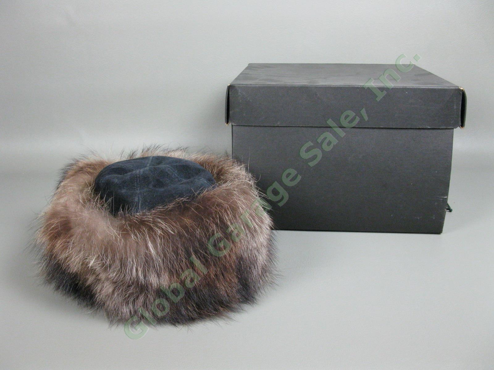 Vintage Fourrures Shuchat Raccoon Fur Full-Length Womens Coat + Hat Montreal CA 10