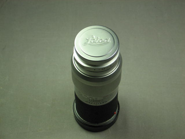 Leica Leitz Wetzlar Elmar M 135mm f4 Chrome Lens W/Caps 1