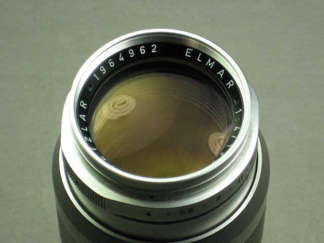 Leica Leitz Wetzlar Elmar M 135mm f4 Chrome Lens W/Caps 2