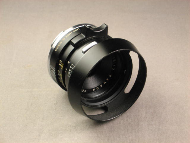 Leica Leitz Summicron M 35mm f2 Lens W/ Shade Black NR 7