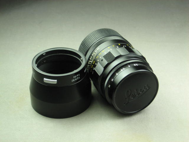Leica Leitz Tele-Elmarit M f2.8 90mm Lens Black + Shade