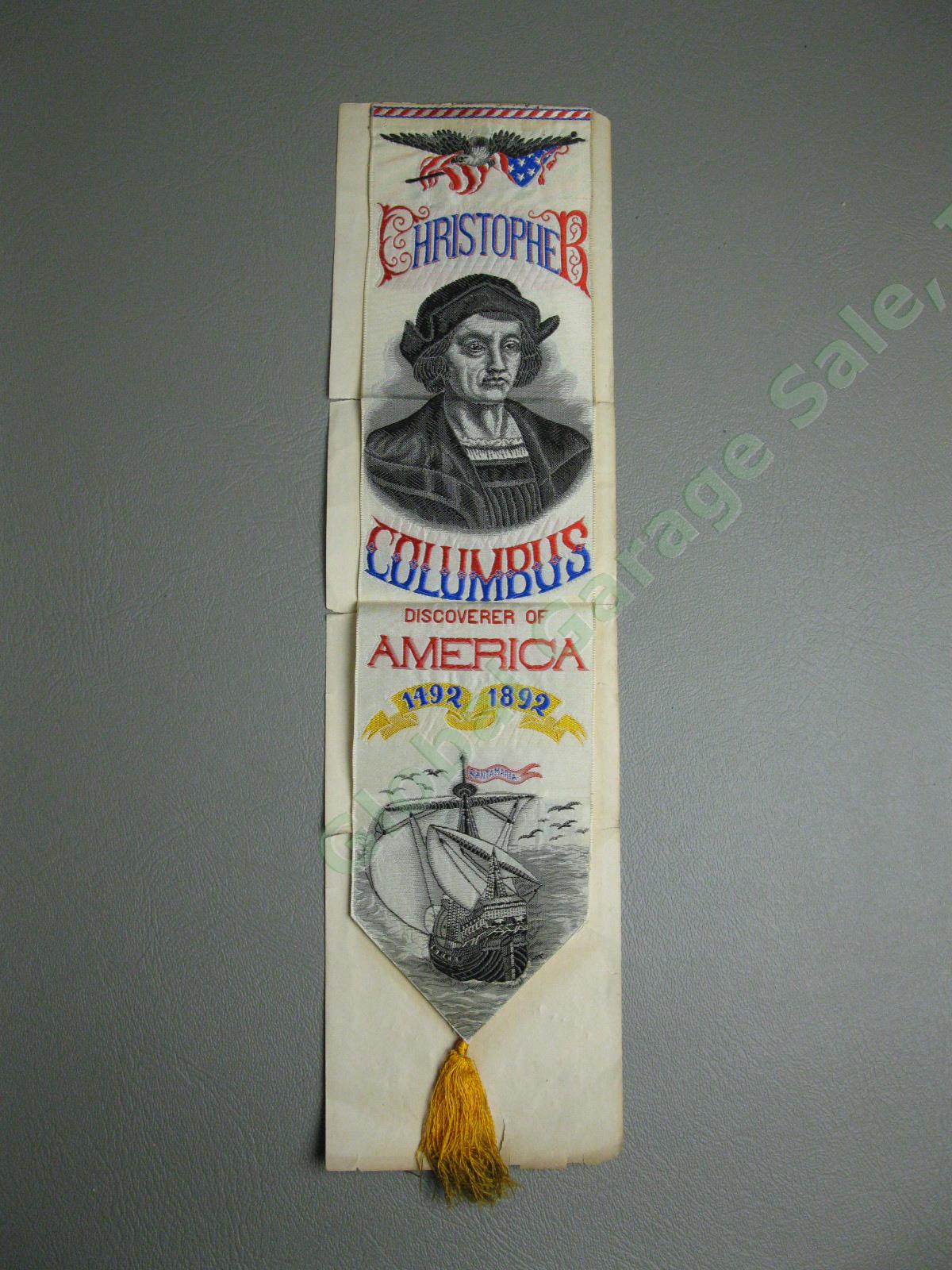 1892 1893 Columbus Day 400 World Columbian Exposition Fair Stevengraph Bookmark
