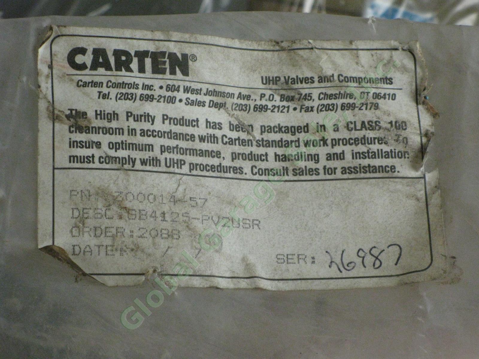 NOS Carten UHP Ultra High Purity 4 1/4" Butt Weld Copper Tube Valve 300014-57 5