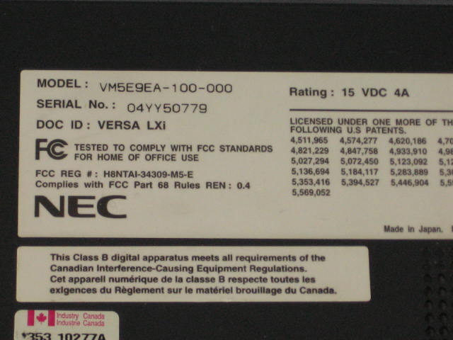 NEC Versa LXi Laptop Computer Intel Pentium III P3 NR! 10