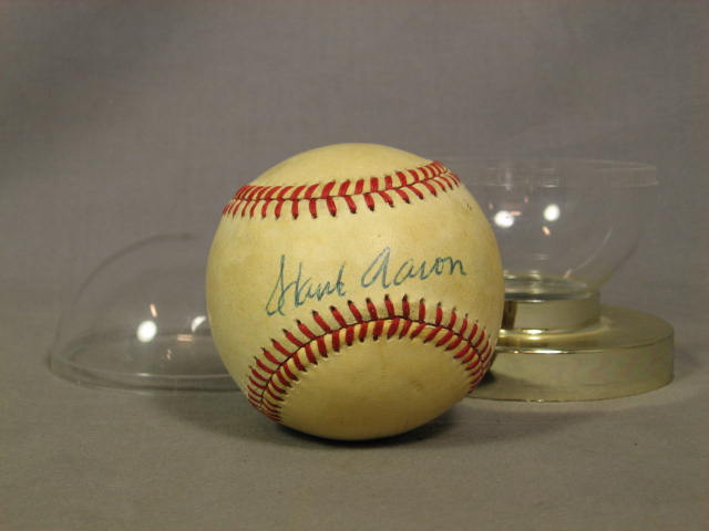 Hank Henry Aaron Hand Signed Baseball Ball Autograph NR