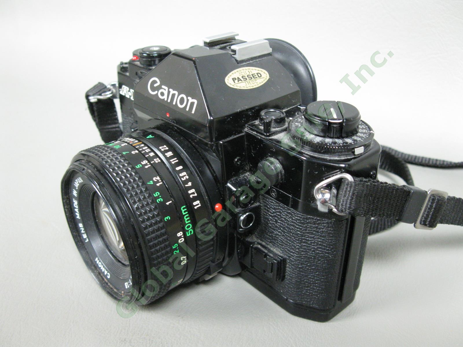 Canon A-1 Camera 35mm Film SLR F1.8 Lens 50mm & 70-210mm Zoom Lens Vivitar Flash 2
