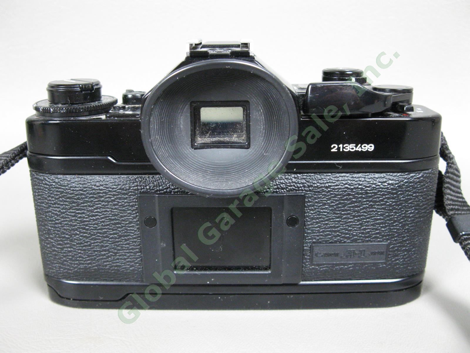 Canon A-1 Camera 35mm Film SLR F1.8 Lens 50mm & 70-210mm Zoom Lens Vivitar Flash 5